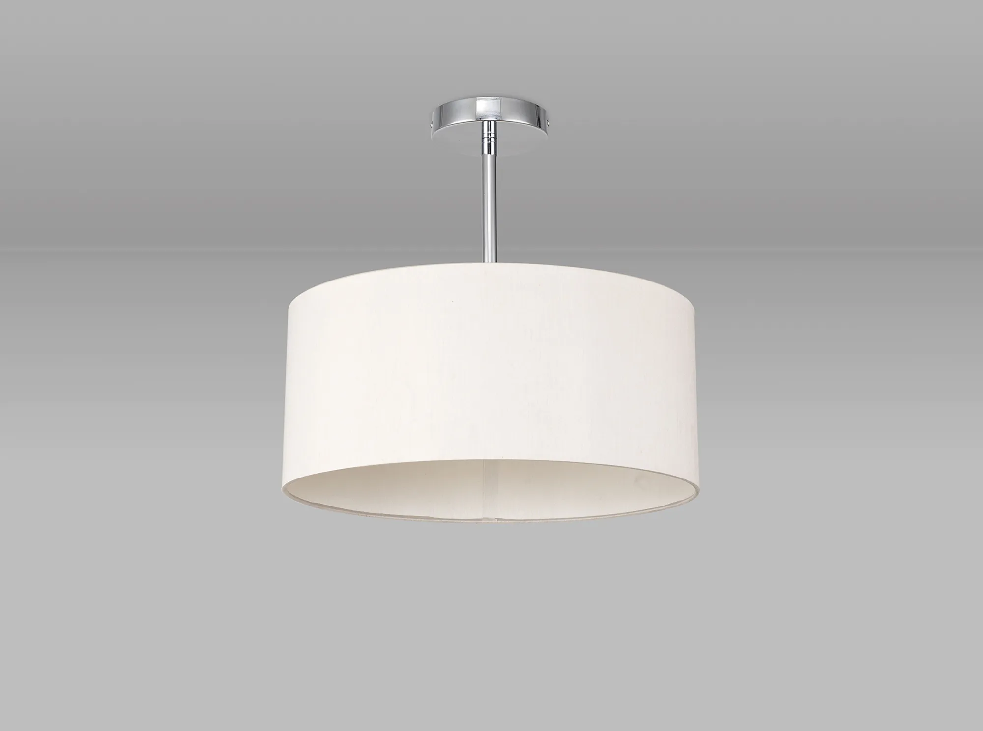 Baymont 40cm Semi Flush 1 Light Polished Chrome, Nude Beige/Moonlight DK0088  Deco Baymont